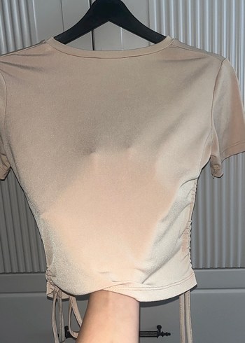 DK Bej Kısa Kollu Mini Kadın Tişört - Görsel 4