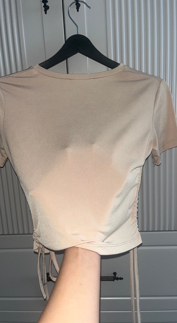 DK Bej Kısa Kollu Mini Kadın Tişört - Görsel 4