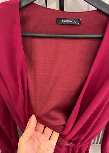 Bordo Midi Kadın Elbise - Görsel 3