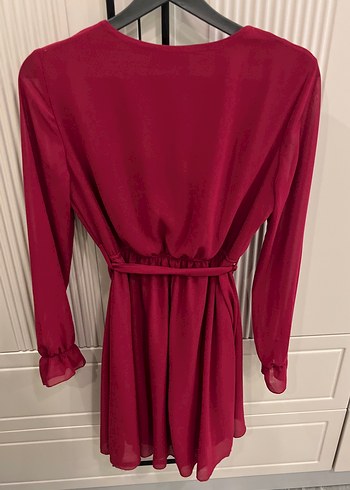 Bordo Midi Kadın Elbise - Görsel 5