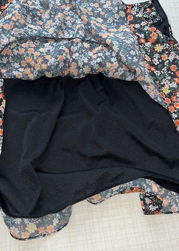 Çiçek Desenli Fırfırlı Midi Etek - Görsel 3