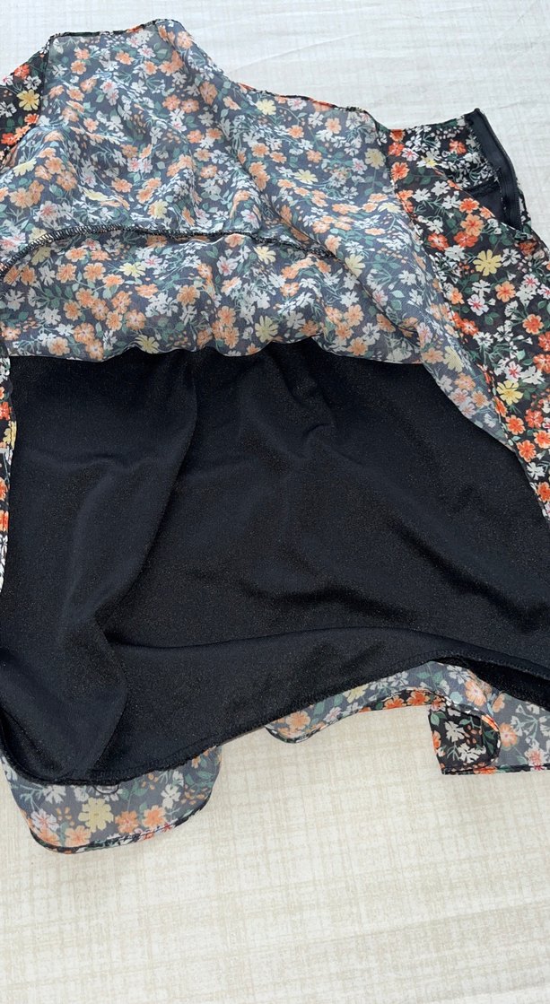 Çiçek Desenli Fırfırlı Midi Etek - Görsel 3