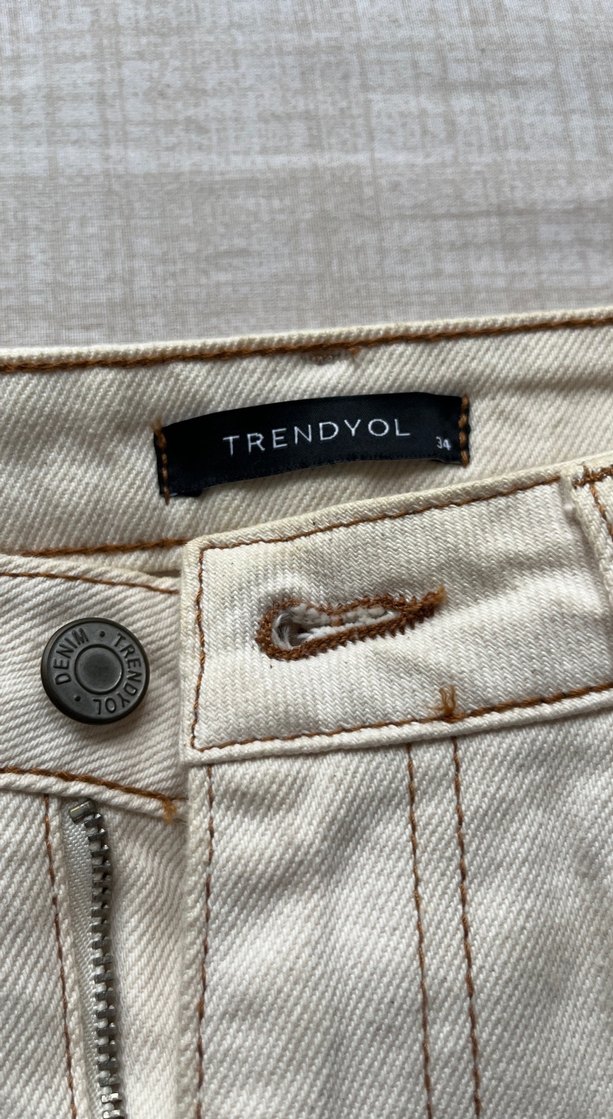 Bej Regular Fit Kadın Keten Pantolon - Görsel 2