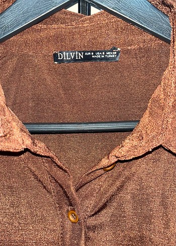 Düğmeli Kahverengi Süet Kadın Gömlek - Görsel 2