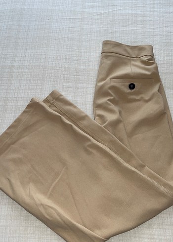 Bej Kadın Kumaş Pantolon Midi Boy - Görsel 2