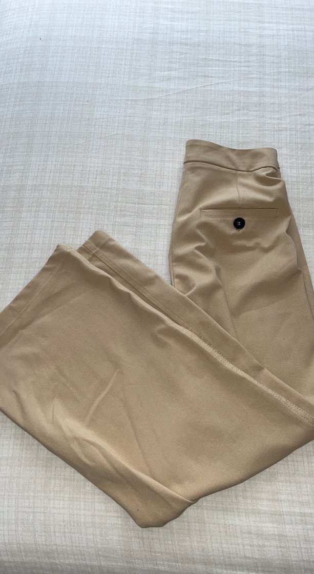 Bej Kadın Kumaş Pantolon Midi Boy - Görsel 2