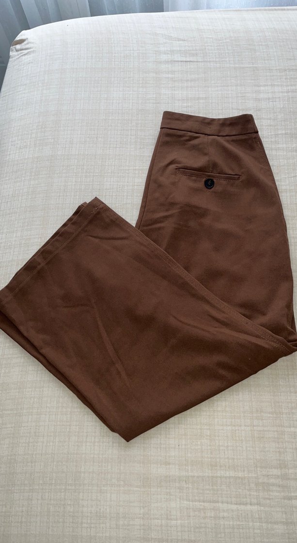 Kahverengi Kadın Kumaş Pantolon Normal Boy - Görsel 3