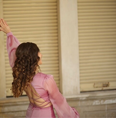 s Beden pembe Renk Iconasline Pembe Nişan Elbisesi