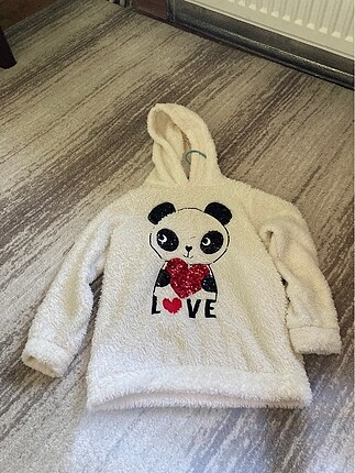 Peluş kız çocuk sweatshirt