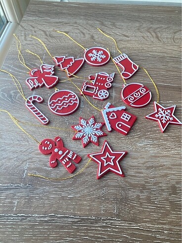 13 adet yılbaşı noel ağacı süsü