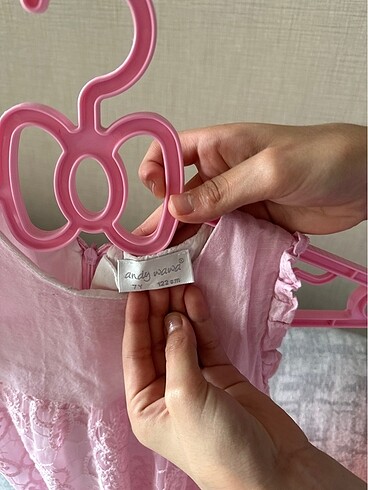 Pembe doğal kumaştan şık elbise - Görsel 5