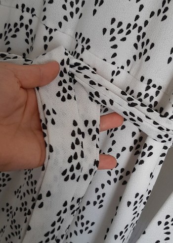 m Beden beyaz Renk Uzun Kollu, V Yaka, a kesim Beyaz Elbise