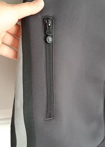 Fermuarlı Gri kadın Sweatshirt - Görsel 7