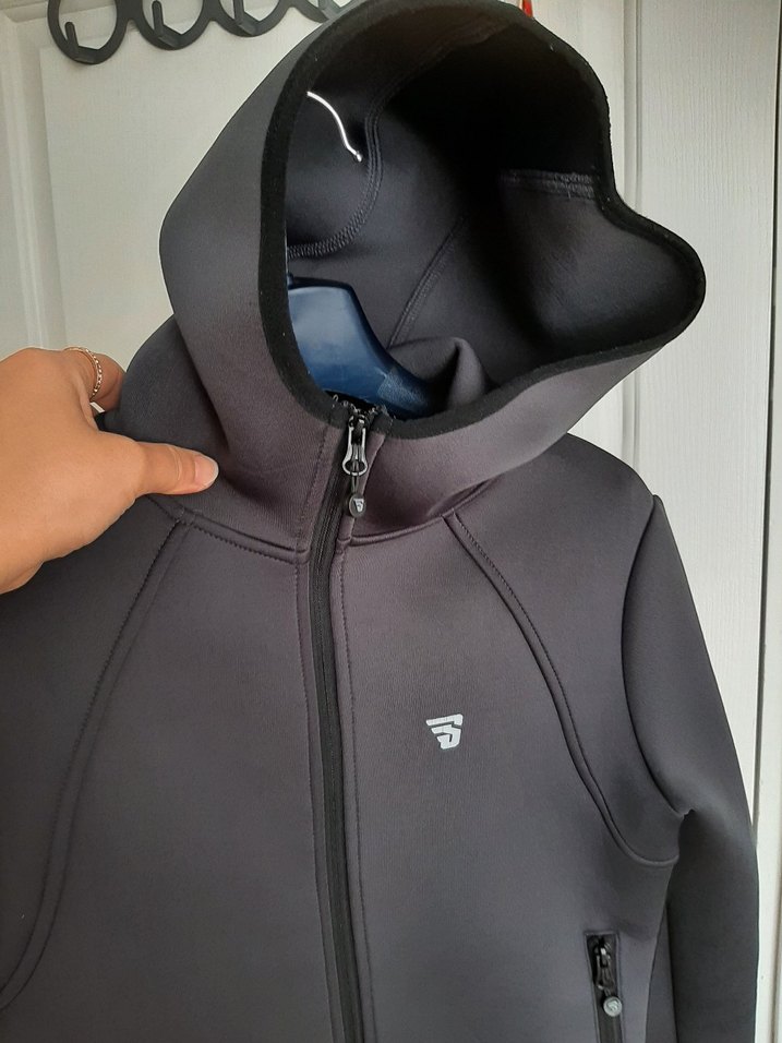 Fermuarlı Gri kadın Sweatshirt - Görsel 3