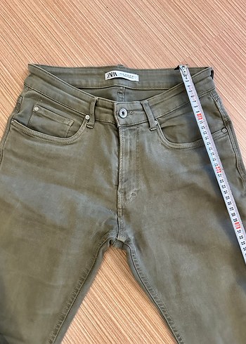 Zara Erkek Regular Fit Haki Denim Pantolon