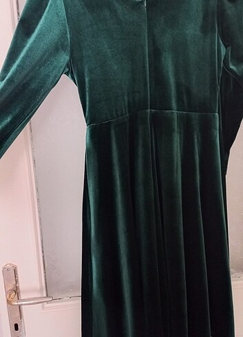 l Beden yeşil Renk Zara zümrüt yeşili elbise 