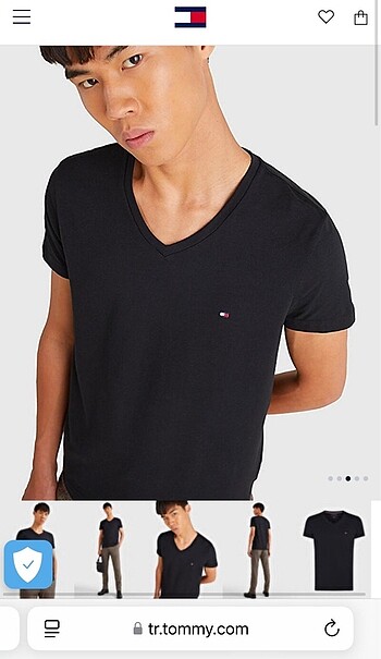 Tommy Hilfiger Unisex V Yaka Tişört