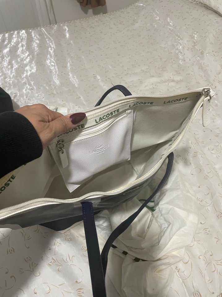 Lacoste Mavi Beyaz Fermuarlı Kadın Çanta - Görsel 2
