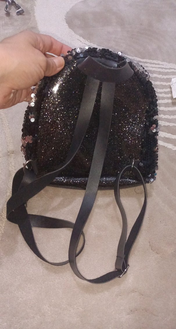 Pullu Siyah Kız Çanta - Görsel 2