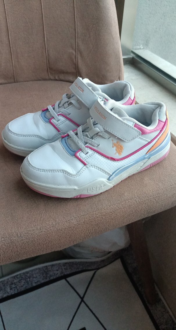 U.S. Polo Assn. Kız Çocuk Beyaz Sneaker - Görsel 3