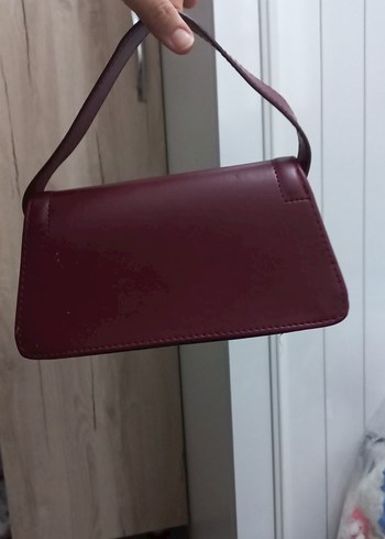 Bordo Deri Kadın Omuz Çantası - Görsel 2