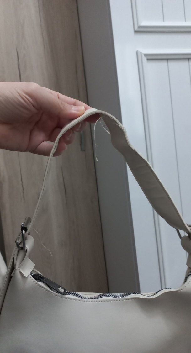 Beyaz Deri Kadın Omuz Çantası - Görsel 2