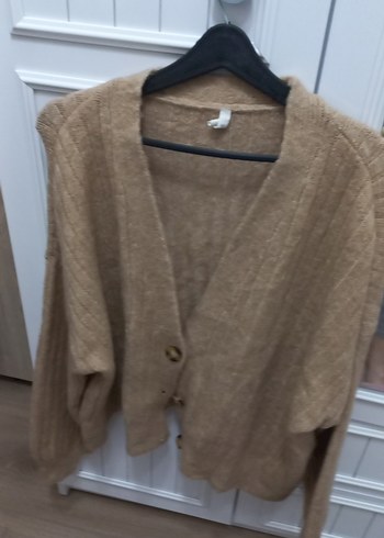 Bej Düğmeli Kadın Triko Hırka - Görsel 3