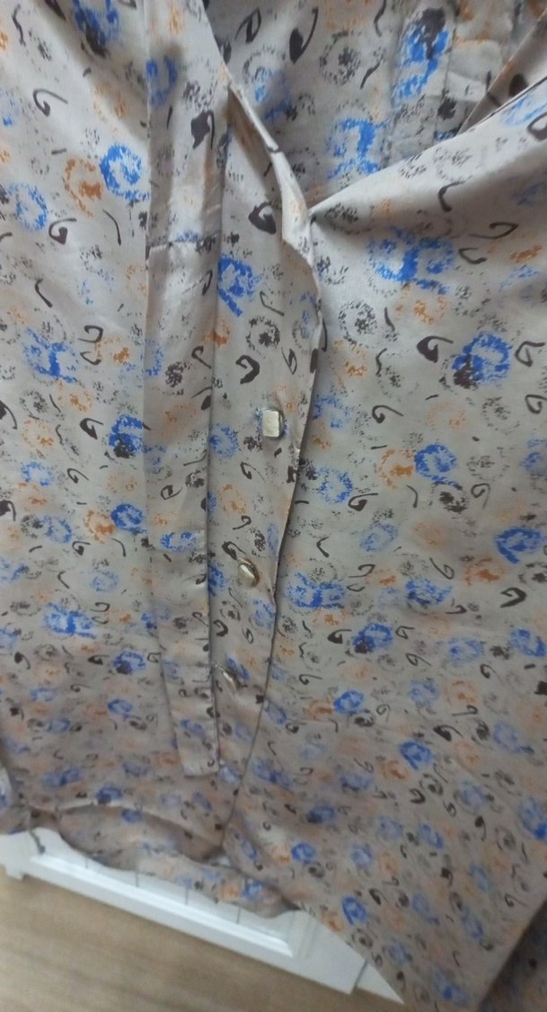 Vintage Gömlek Saten Gömlek Dönem Gömlek - Görsel 4