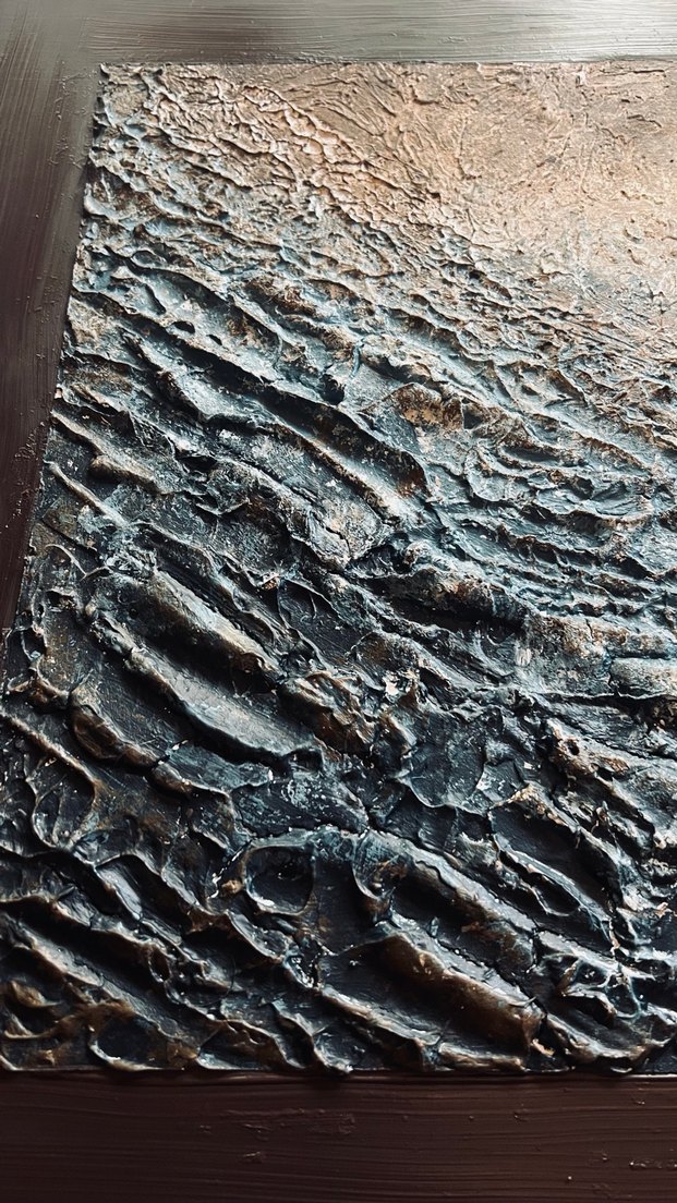 Koyu Mor Dokulu Soyut Tablo - Görsel 4