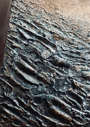 Kahverengi Dokulu Soyut Tablo - Görsel 3