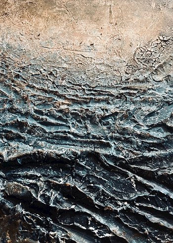 Kahverengi Dokulu Soyut Tablo - Görsel 2