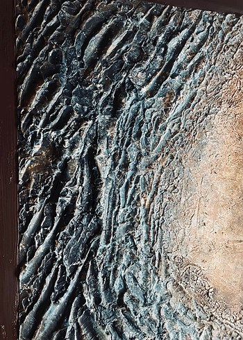 Kahverengi Dokulu Soyut Tablo - Görsel 4