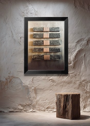 Gri Çerçeveli Soyut Duvar Dekoru - Görsel 2