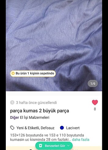 2 adet parça kumas