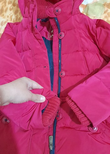 7 Yaş Beden Pembe Çocuk Kışlık Saten Mont