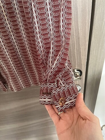 Vintage etnik desen vatkalı gömlek - Görsel 3