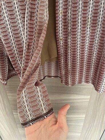 Vintage etnik desen vatkalı gömlek - Görsel 4