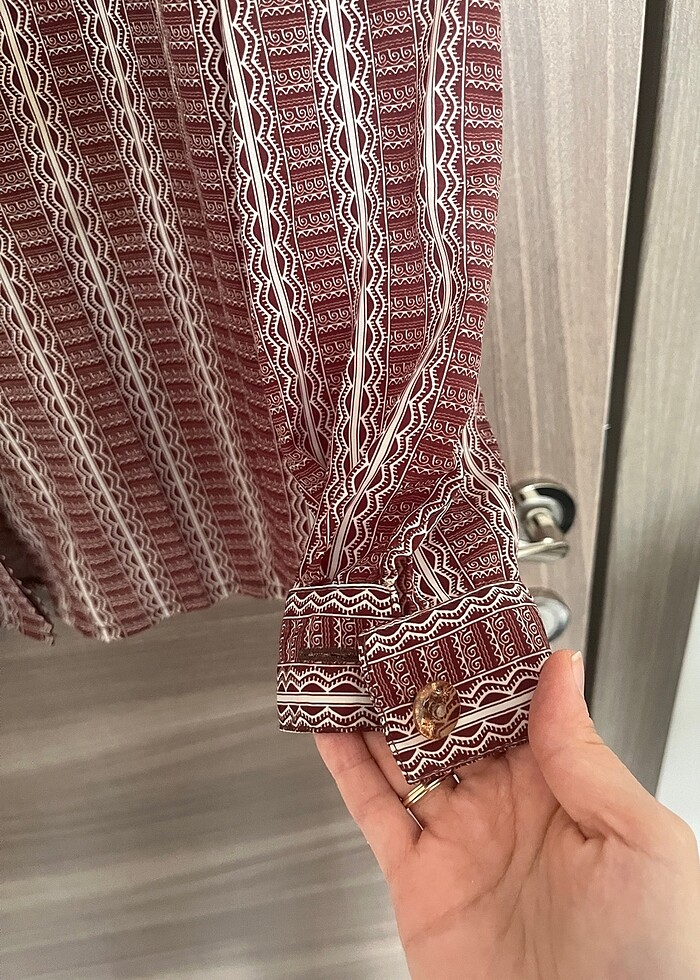 Vintage etnik desen vatkalı gömlek - Görsel 3