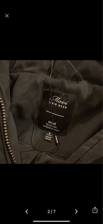 Mavi Jeans Mavi marka siyah şişme pofuduk mont