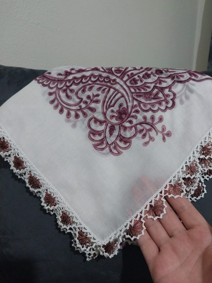 Çiçekli Dantel Detaylı Bohem Kadın yazma - Görsel 2