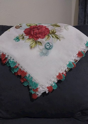 Dantel Detaylı Mavi Bohem Kadın yazma - Görsel 2