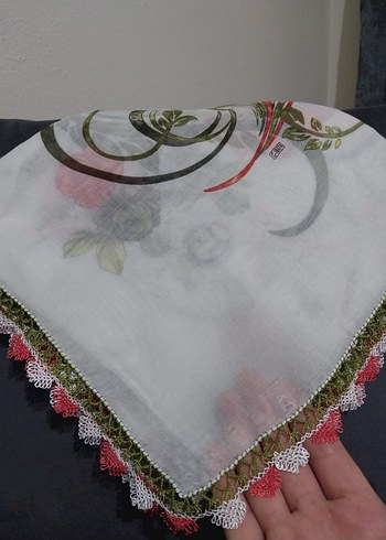 Dantel Detaylı Mavi Bohem Kadın yazma - Görsel 3