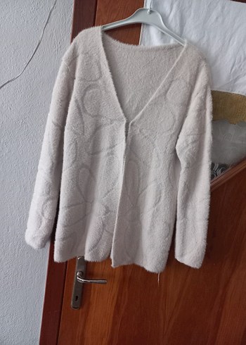 Kadın Beyaz Örgü Uzun Kollu Hırka - Görsel 2