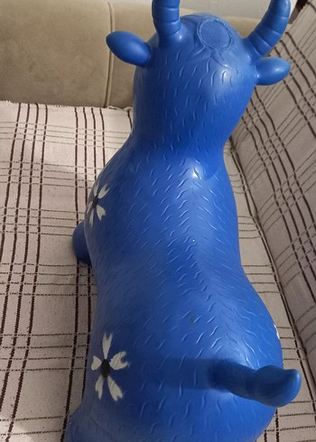 Mavi Şişme Oyuncak Hayvan inek - Görsel 4