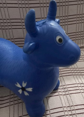 Mavi Şişme Oyuncak Hayvan inek - Görsel 3