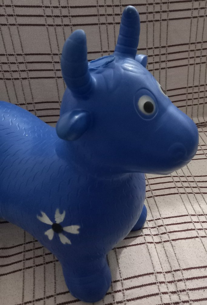 Mavi Şişme Oyuncak Hayvan inek - Görsel 3