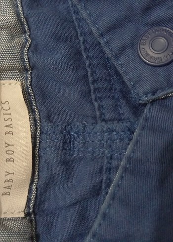 Erkek Çocuk Koyu Mavi Düğmeli Denim şort - Görsel 3