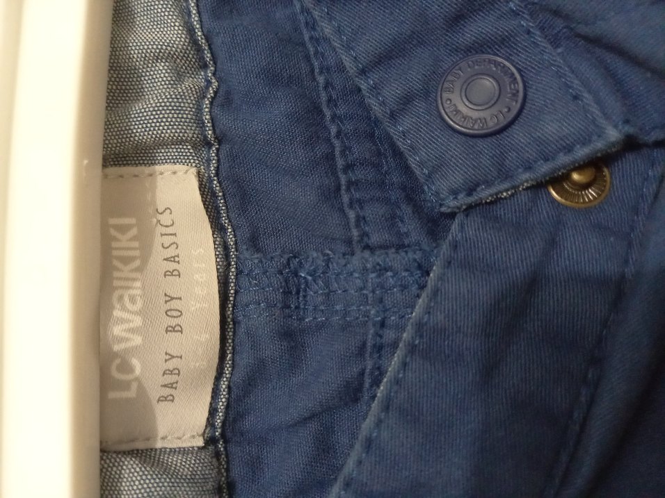 Erkek Çocuk Koyu Mavi Düğmeli Denim şort - Görsel 3