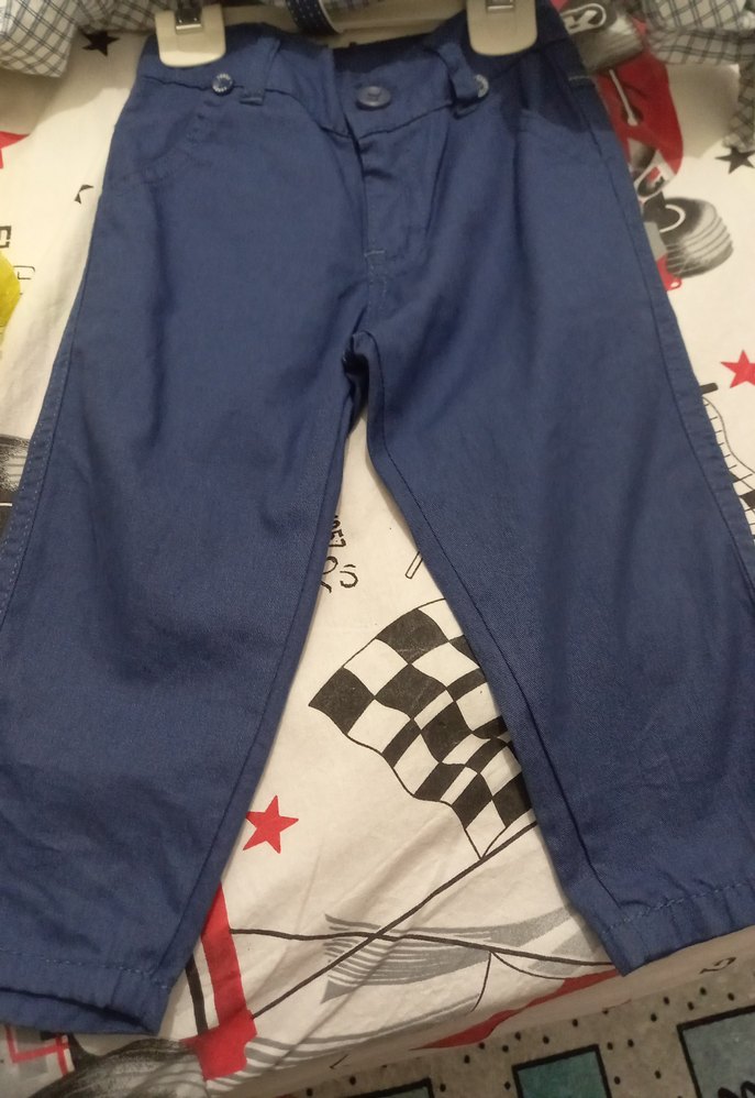 Düğmeli Gömlek lacivert pantolon papyon ve askı Bebek Erkk Takım - Görsel 4