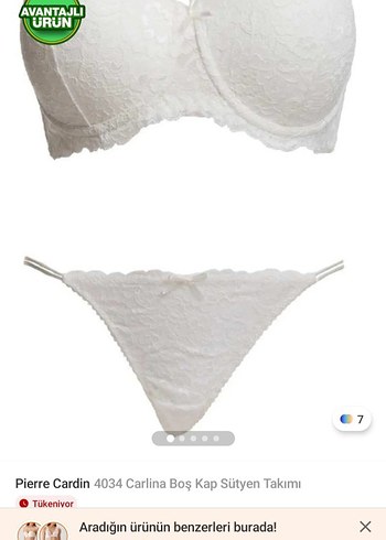 Pierre Cardin Beyaz Dantel Bohem Tarzı Sütyen ve Külot - Görsel 6